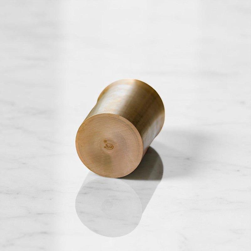 Bottom view of Kansyam kansa Chandi bronze glass, 250ml in bronze color finish