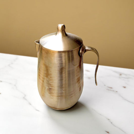 Kansyam Damru Shape kansa pure bronze jug 1500ml top angular view