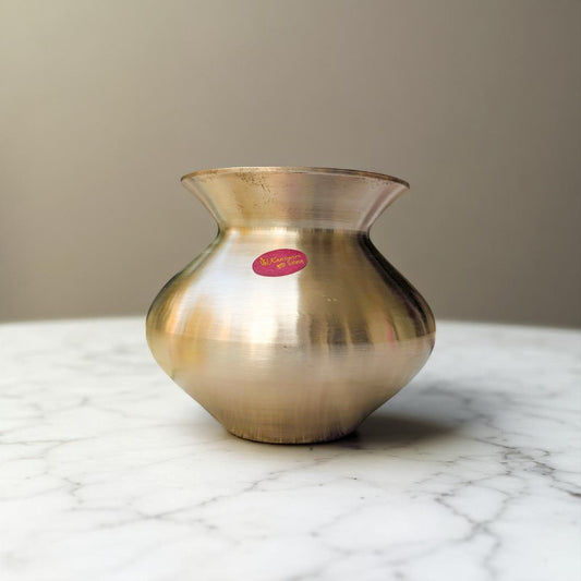 Kansyam Pure Bronze Lota, Pagdhi shape and 700ml capacity with kansa material, front view