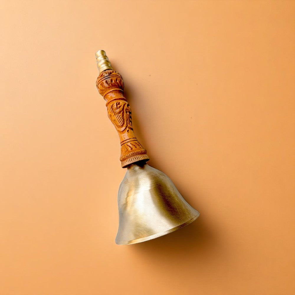 Kansa Hand bell / Ghanti for Pooja, Matte finish, 5.5 inch
