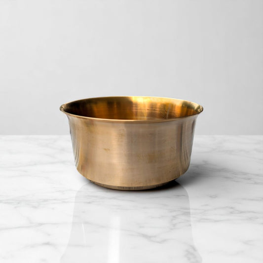 Kansyam Pure bronze tope patila 1000ml featuring a sleek and polished design for cooking. Front view