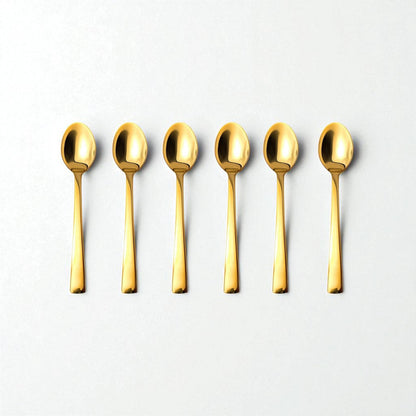 Set of six Kishco Cutlery Gold PVD Coffee Spoon with sleek and shiny gold finish