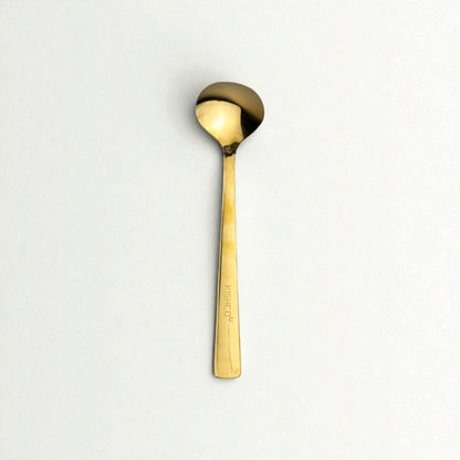 Kishco Cutlery Gold PVD Dinner Spoon with sleek gold finish and engraved handle