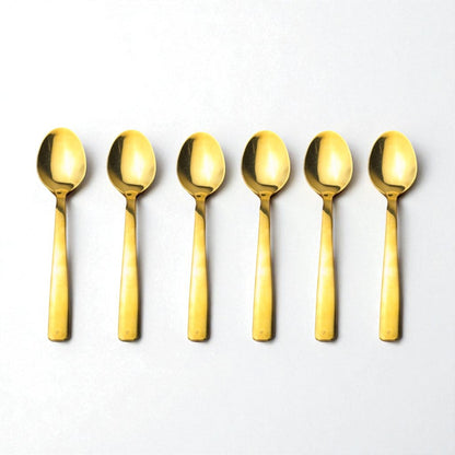 Set of six Kishco Cutlery Gold PVD Tea Spoon with sleek design and polished finish