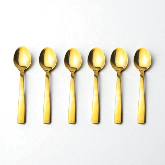Set of six Kishco Cutlery Gold PVD Tea Spoon with sleek design and polished finish