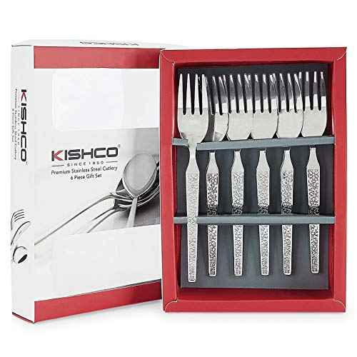 Kishco Cutlery Parma Baby Fork set featuring stainless steel forks with patterned handles in gift box
