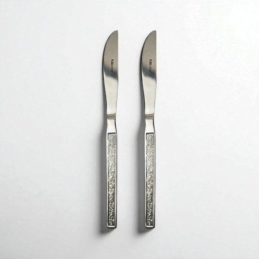 Two Kishco cutlery Parma Dinner Knife stainless steel dinner knives with textured handles