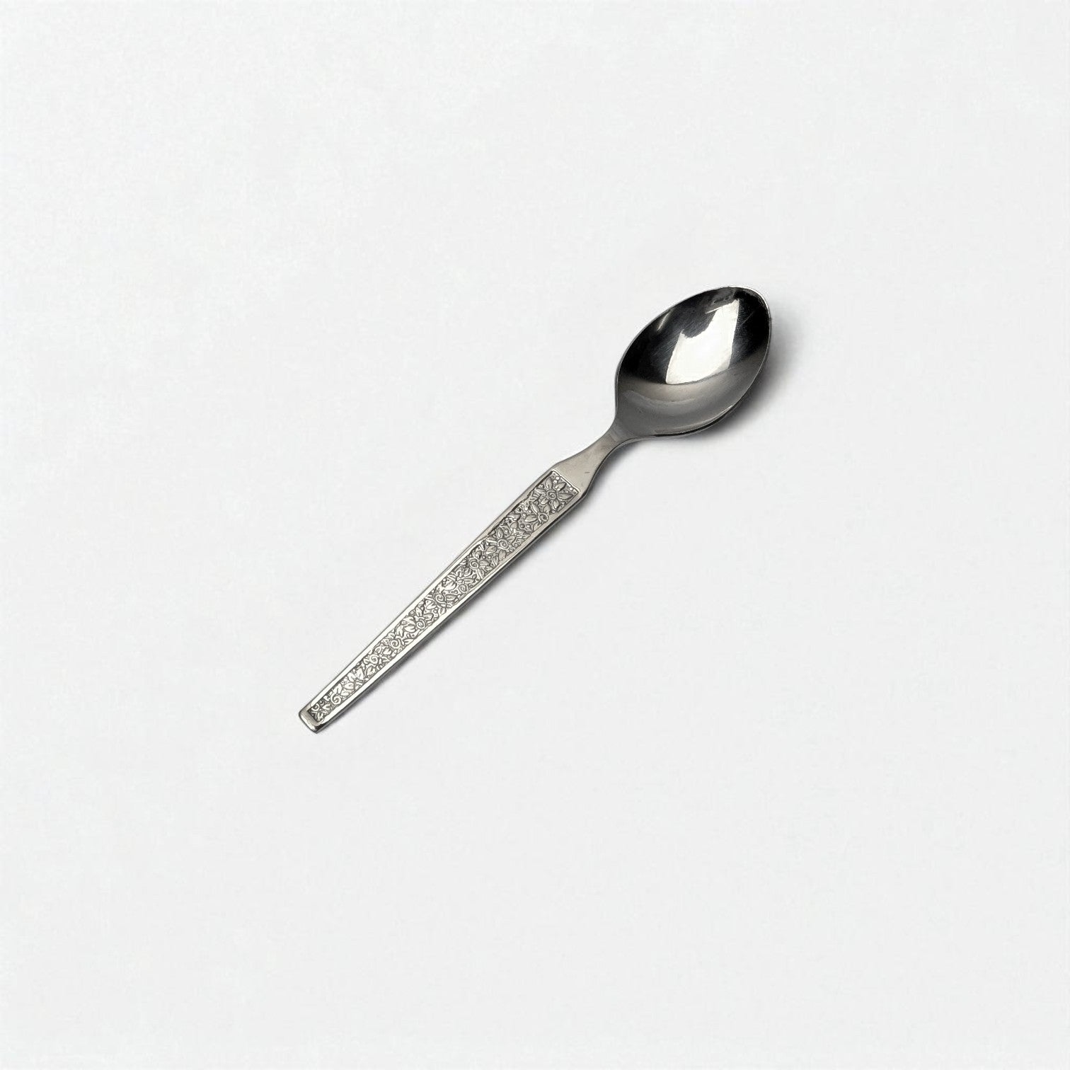 Kishco Cutlery Parma Tea Spoon with textured handle and polished stainless steel finish