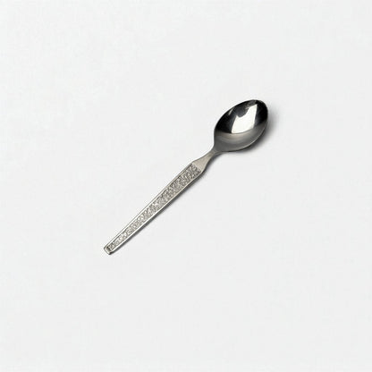 Kishco Cutlery Parma Tea Spoon with textured handle and polished stainless steel finish