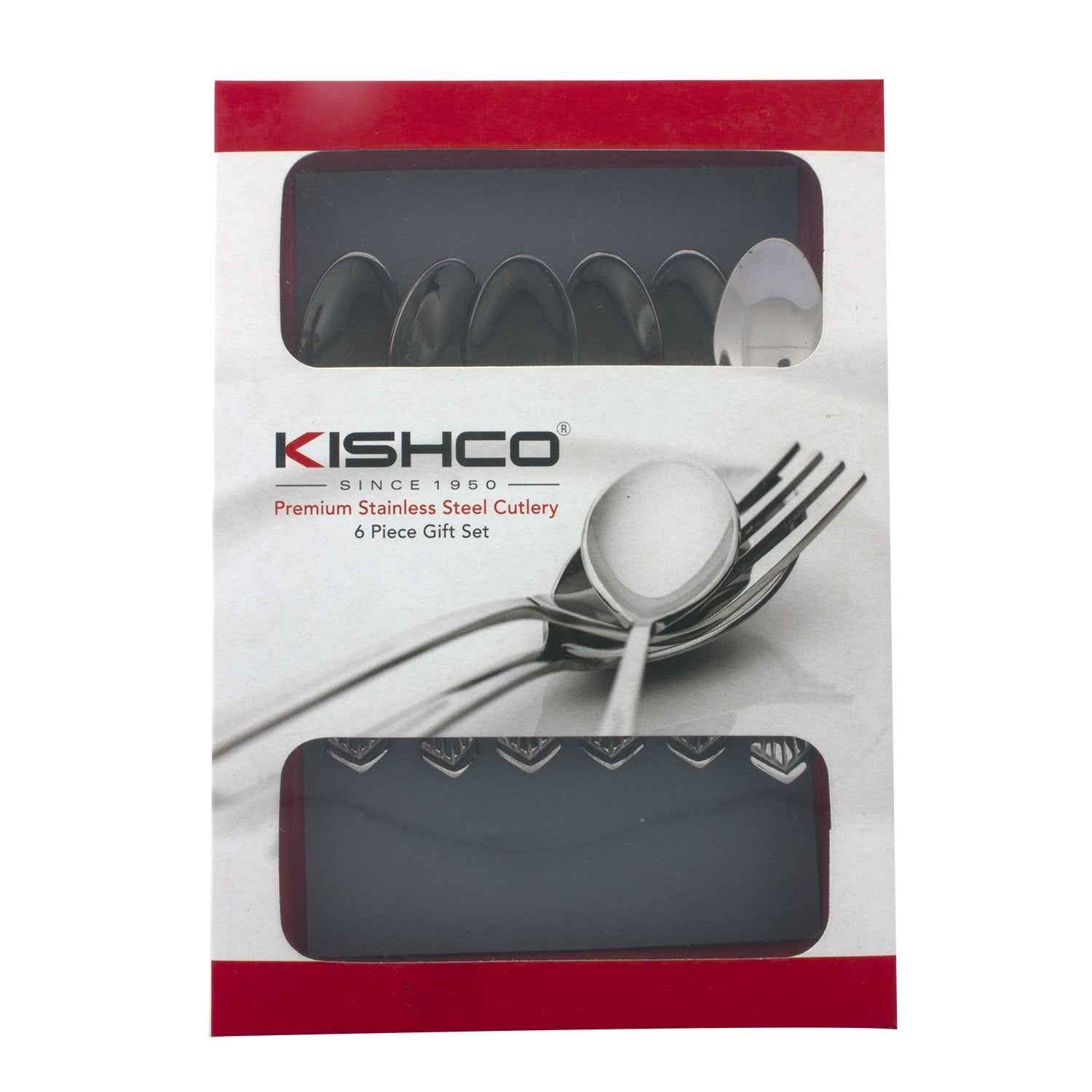 Kishco cutlery Symphony Coffee Spoon set stainless steel 6 piece gift set in packaging