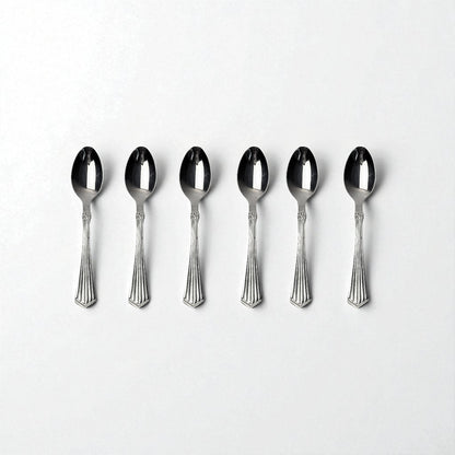 Set of six Kishco cutlery Symphony Coffee Spoon stainless steel spoons with decorative handles