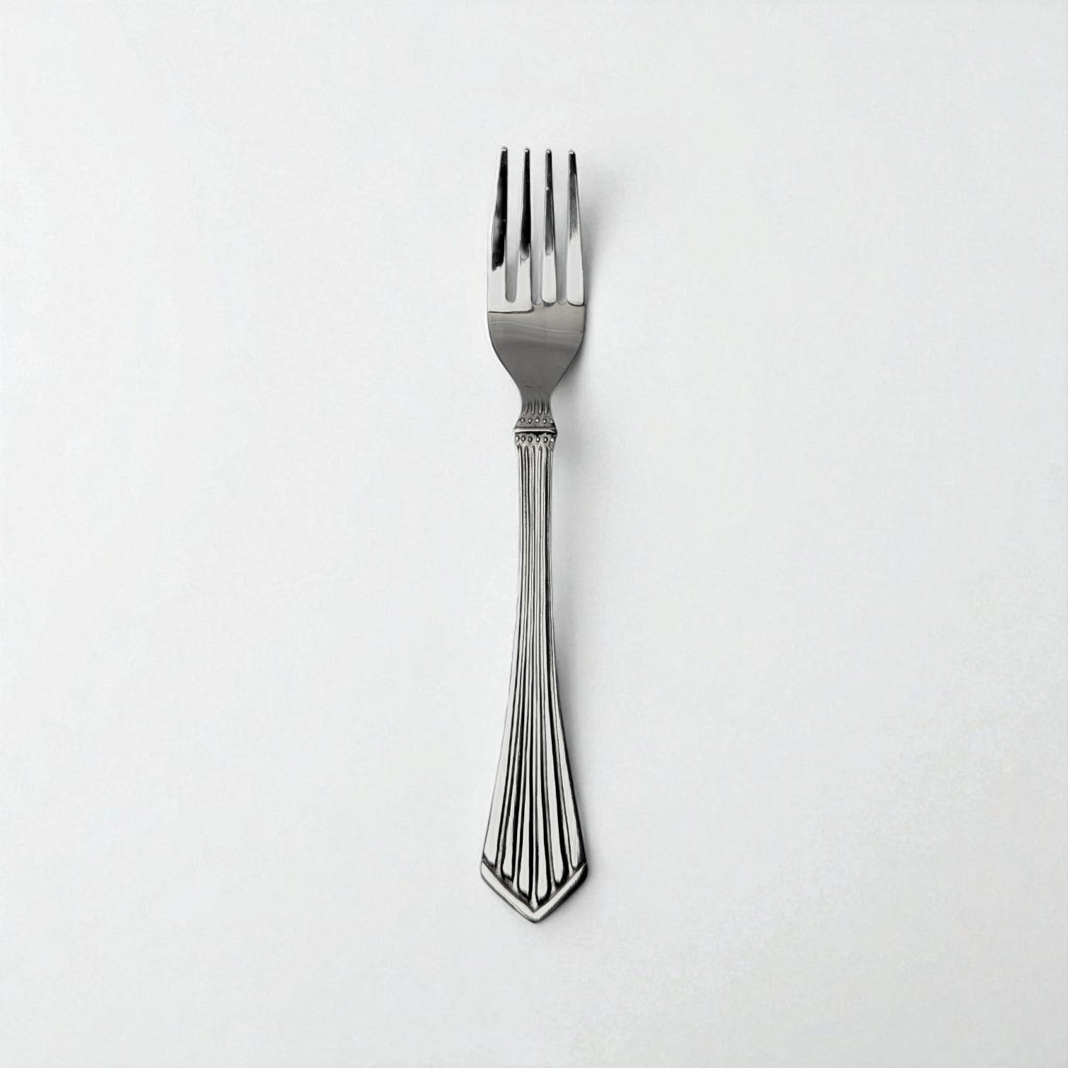 Kishco Cutlery Symphony Dinner Fork with decorative handle and polished stainless steel finish