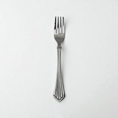 Kishco Cutlery Symphony Dinner Fork with decorative handle and polished stainless steel finish