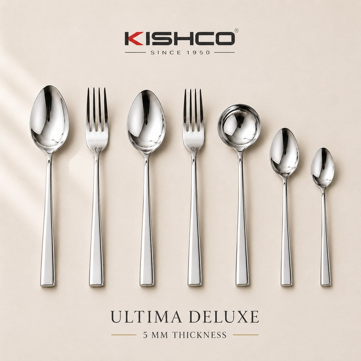 Kishco Ultima Deluxe Coffee Spoon 5mm heavyweight thickness