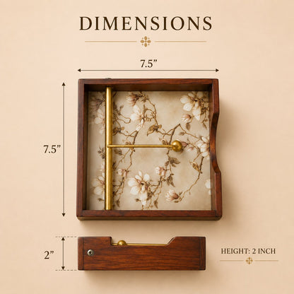 Magnolia Wooden Napkin Stand - Dimensions