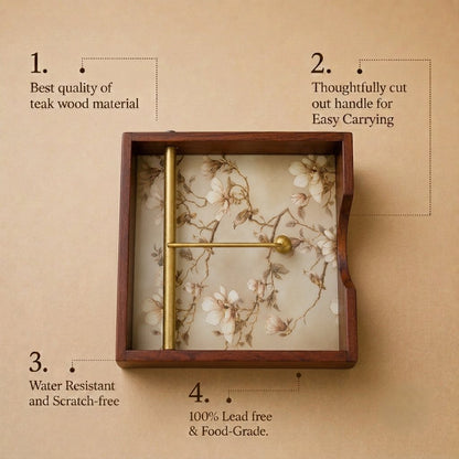 Magnolia Wooden Napkin Stand - Features