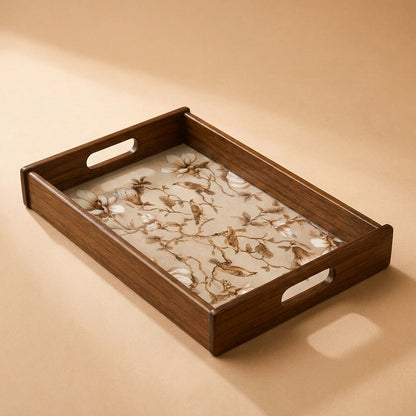 Magnolia Wooden Serving Tray, Medium, Premium Teak Wood