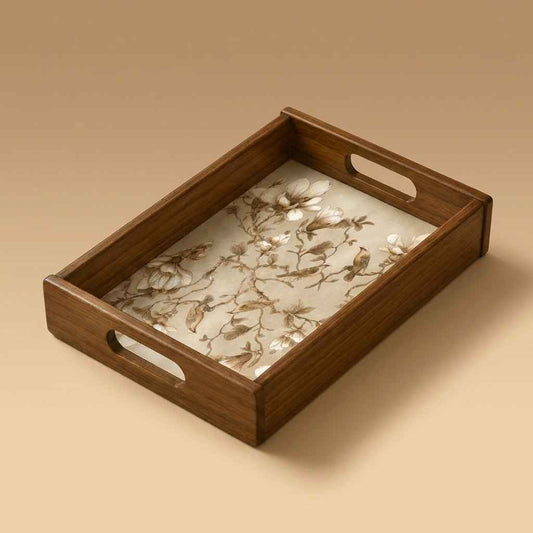 Magnolia Wooden Serving Tray, Small, Premium Teak Wood