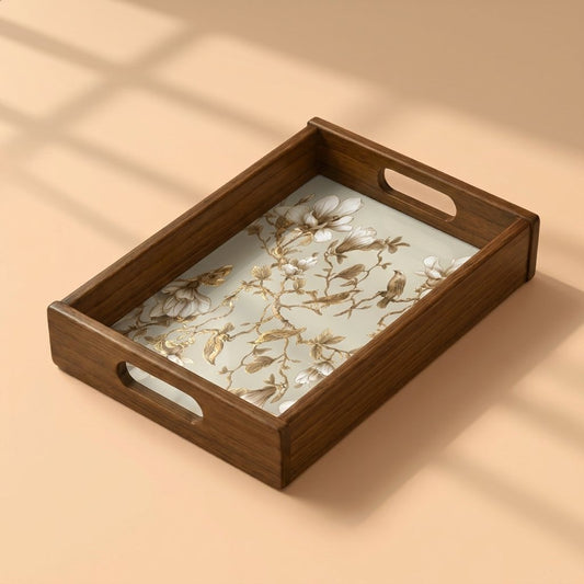 Magnolia Wooden Serving Tray, Small, Premium Teak Wood