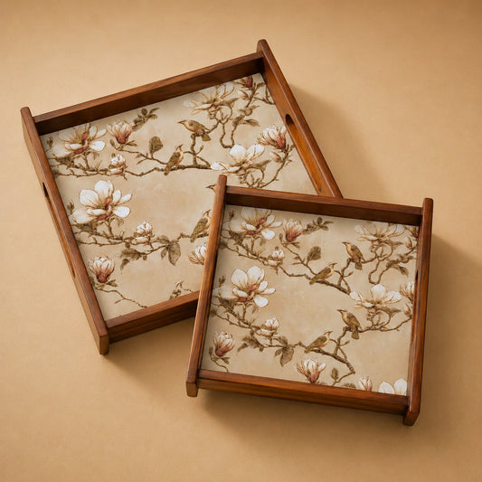 Magnolia Wooden Serving Tray, Set of 2, Square - Hero