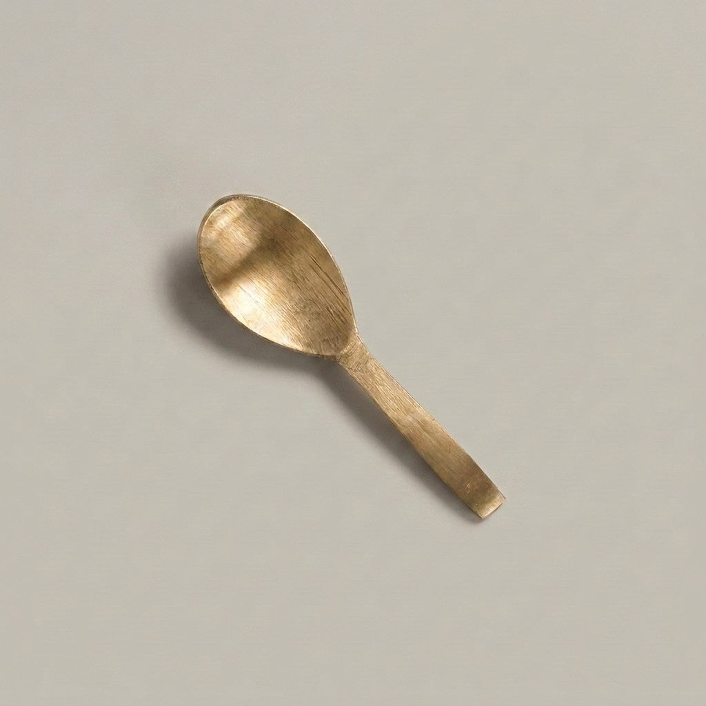 Pure Kansa Masala Spoon, Matte Finished – angled view 1