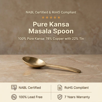 Pure Kansa Masala Spoon - NABL certified, RoHS compliant, 100% pure Kansa