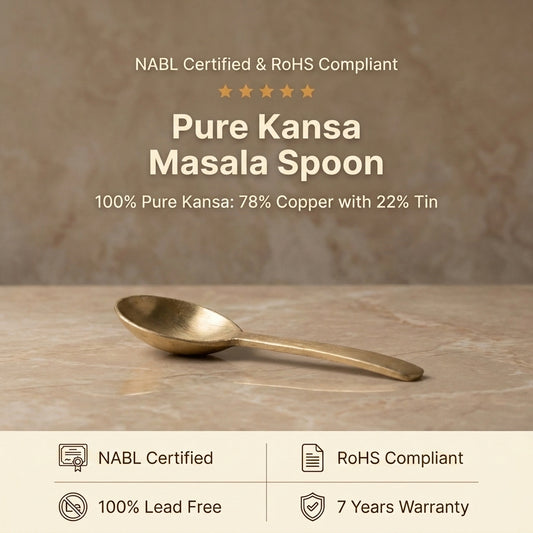 Pure Kansa Masala Spoon - NABL certified, RoHS compliant, 100% pure Kansa