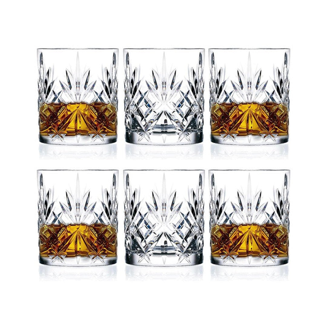 RCR Melodia DOF Crystal Whiskey Glasses, 340ml, Set of 6