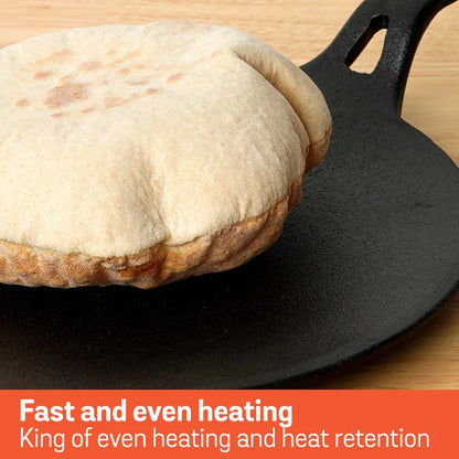 Meyer Pre-Seasoned Cast Iron Roti/Chapati Tawa, 26cm Tawa