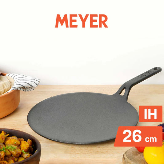 Meyer Pre-Seasoned Cast Iron Roti/Chapati Tawa, 26cm Tawa