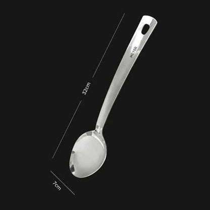 Meyer Stainless Steel Serving Spoon measuring 32 cm length with polished finish and hanging hole