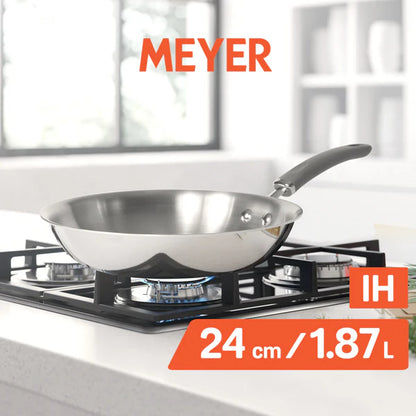Meyer Trivantage Stainless Steel Triply Open Frypan, 24 cm Frying Pan