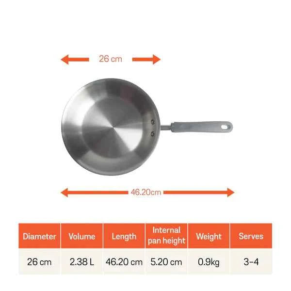 Meyer Trivantage Stainless Steel Triply Open Frypan, 26 cm