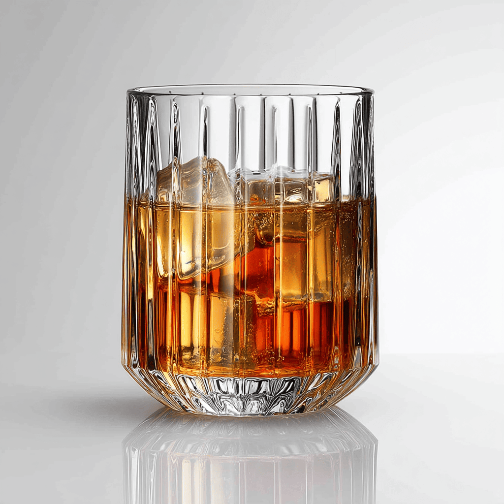 Nachtmann Glasses Jules DOF Crystal Whiskey Glasses, 305 ml, Set of 6 with whiskey and ice