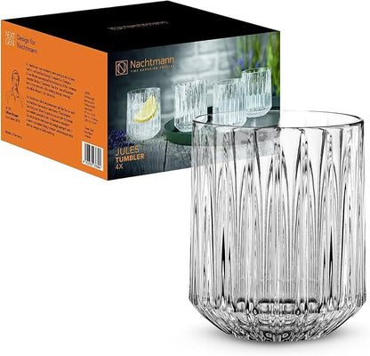 Nachtmann Jules whiskey glasses set with elegant cut design for enjoying your favorite spirits