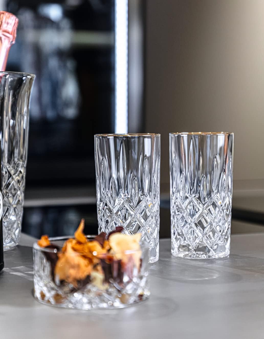 Nachtmann Noblesse Cocktail Glass Tumbler Set with Elegant Cut Glass Design for Stylish Entertaining