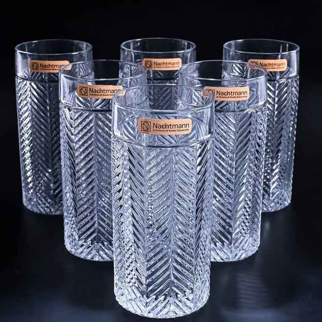 Nachtmann Fishbone LongDrink Glass, Tumbler, 440ml, Set of 6