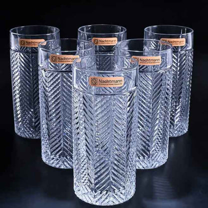 Nachtmann Fishbone LongDrink Glass, Tumbler, 440ml, Set of 6