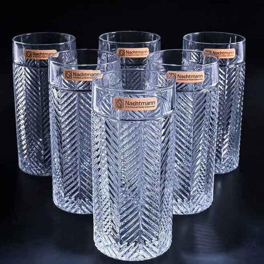 Nachtmann Fishbone LongDrink Glass, Tumbler, 440ml, Set of 6