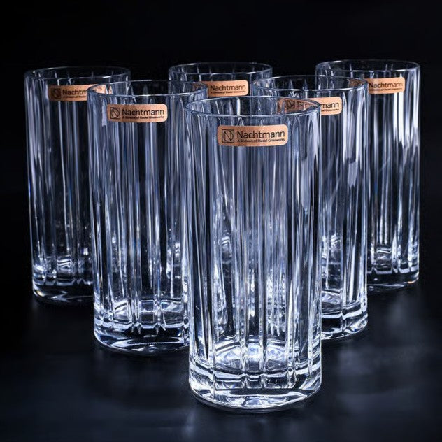 Nachtmann Lines Crystal Longdrink Glasses, 440 ml, Set of 6