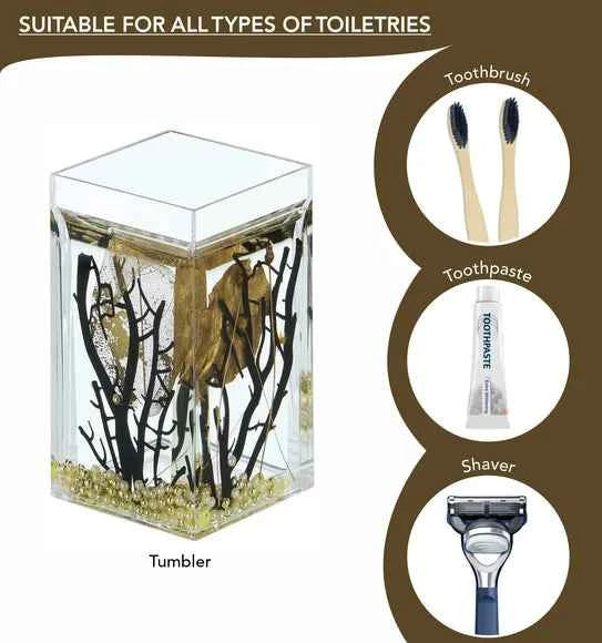 Obsessions Agua Acrylic Bathroom Set, Gold