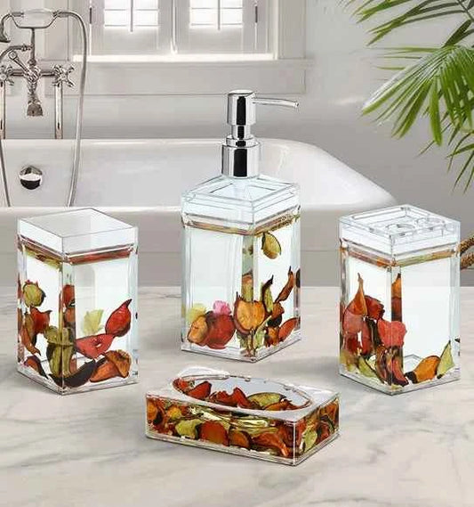 Obsessions Agua Acrylic Bathroom Set, Red