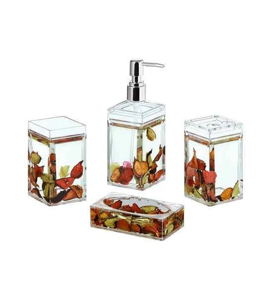 Obsessions Agua Acrylic Bathroom Set, Red