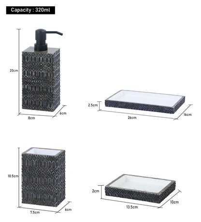 Obsessions Alvina Polyresin 4 pcs Bathroom Set Charcoal with stylish design and durable materials