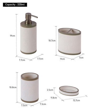 Obsessions Alvina Polyresin 4pcs Bathroom Set Beige with sleek design and modern style