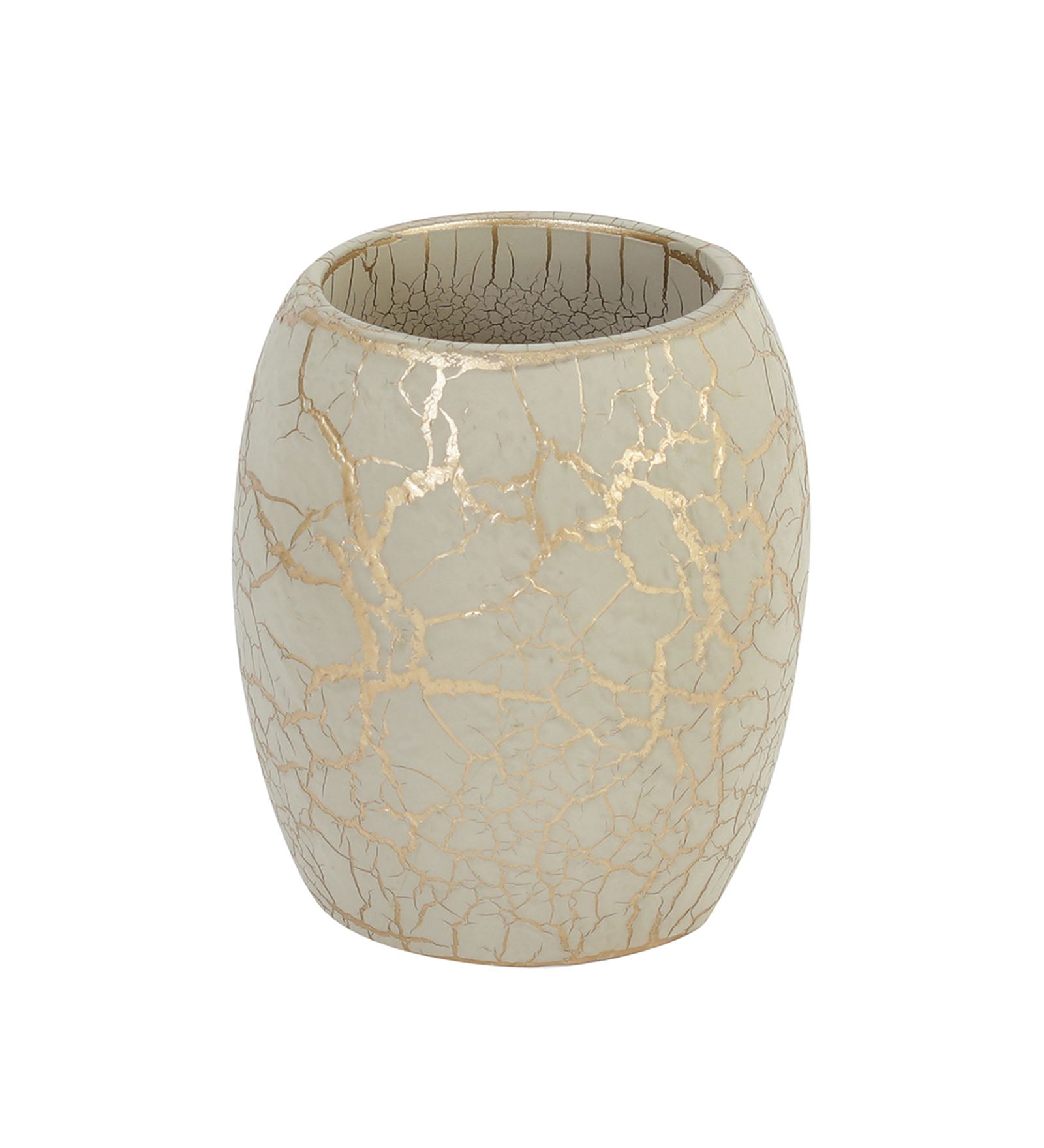 Obsessions Alvina Polyresin 4pcs Bathroom Set Beige Gold featuring a stylish decorative tumbler