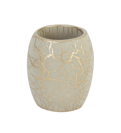 Obsessions Alvina Polyresin 4pcs Bathroom Set Beige Gold featuring a stylish decorative tumbler