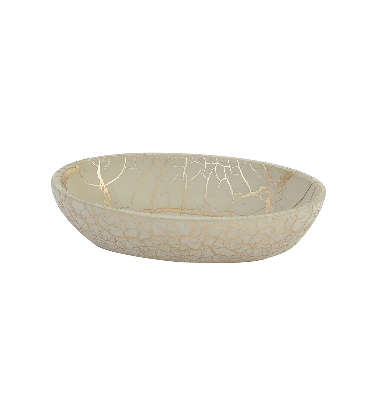 Obsessions Alvina Polyresin 4pcs Bathroom Set Beige Gold with Elegant Design and Smooth Finish