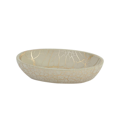Obsessions Alvina Polyresin 4pcs Bathroom Set Beige Gold with Elegant Design and Smooth Finish