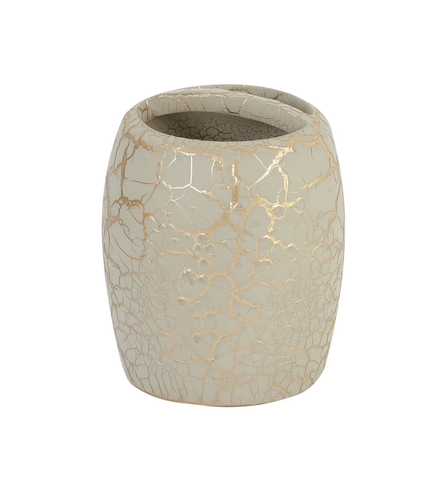 Obsessions Alvina Polyresin 4pcs Bathroom Set Beige Gold featuring a stylish toothbrush holder